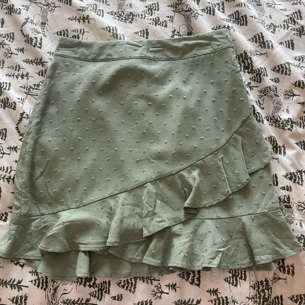 Altar'd State Mint Ruffle Mini Skirt